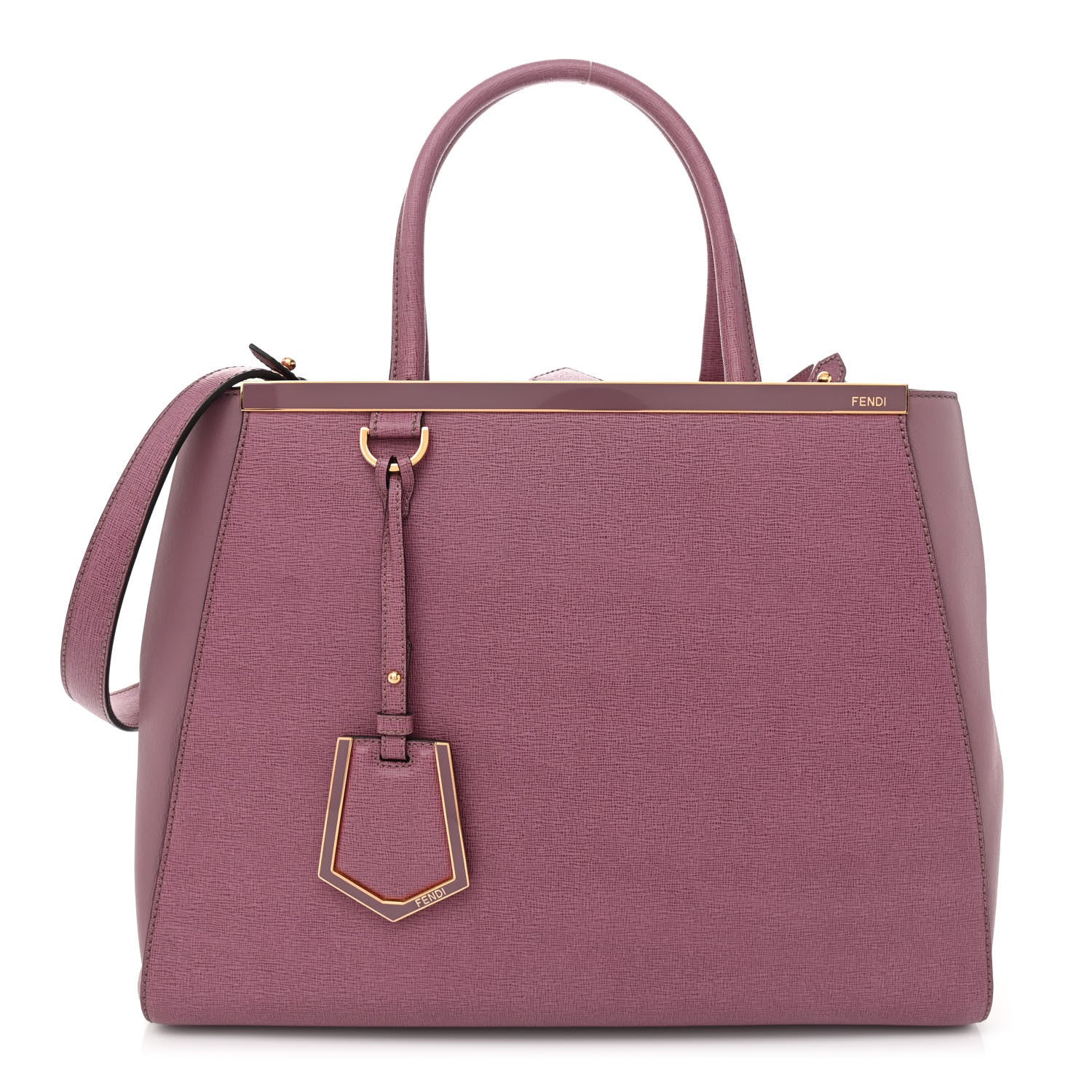 Fendi Vitello Elite Flamingo Regular 2Jours Tote Lilla Glicine 1 of 10