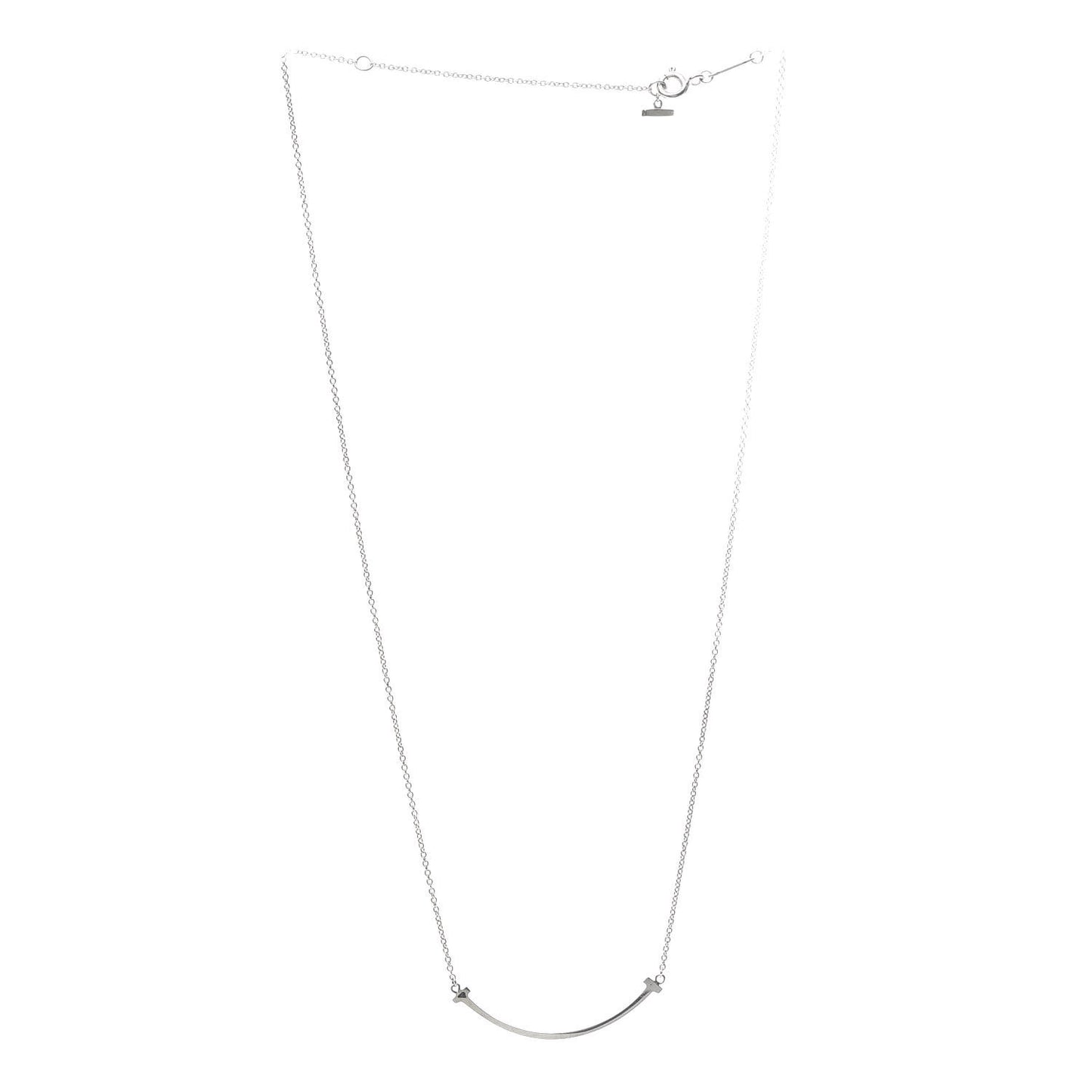 Sterling Silver Small T Smile Pendant Necklace