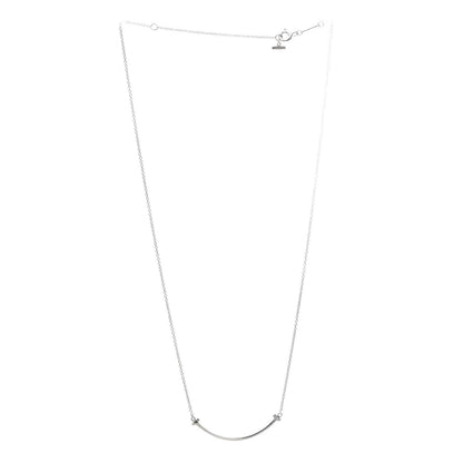 Tiffany Sterling Silver Small T Smile Pendant Necklace 3 of 6