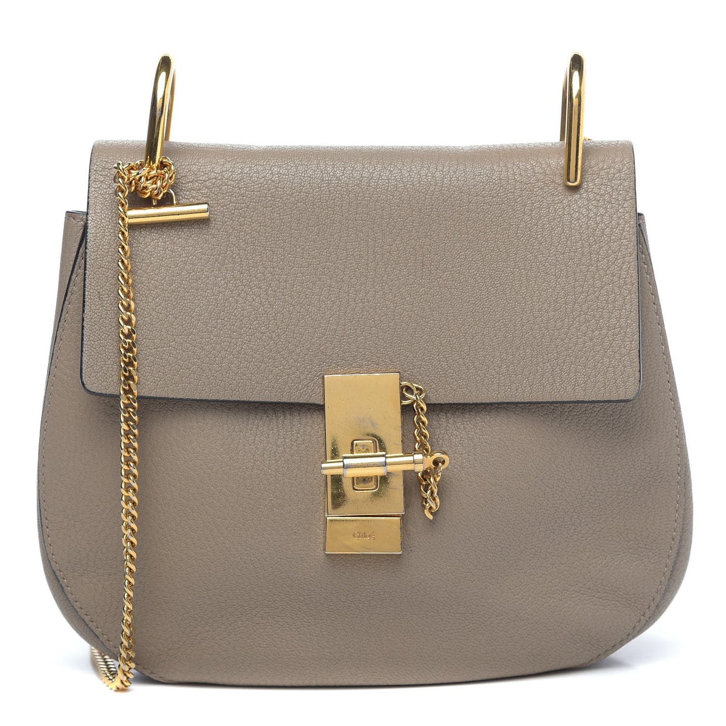 Grained Lambskin Drew Shoulder Bag Motty Grey