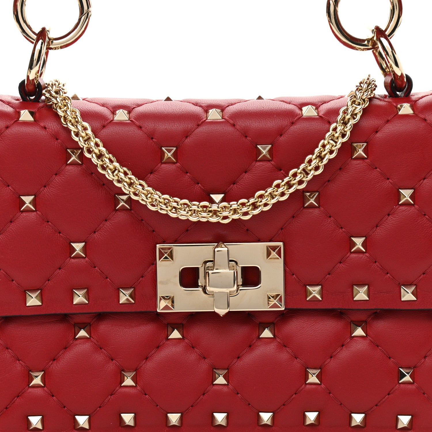 Valentino Garavani Nappa Small Rockstud Spike Shoulder Bag Rosso Valentino 7 of 9