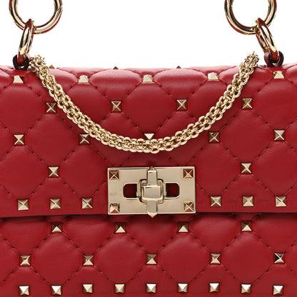 Valentino Garavani Nappa Small Rockstud Spike Shoulder Bag Rosso Valentino 7 of 9