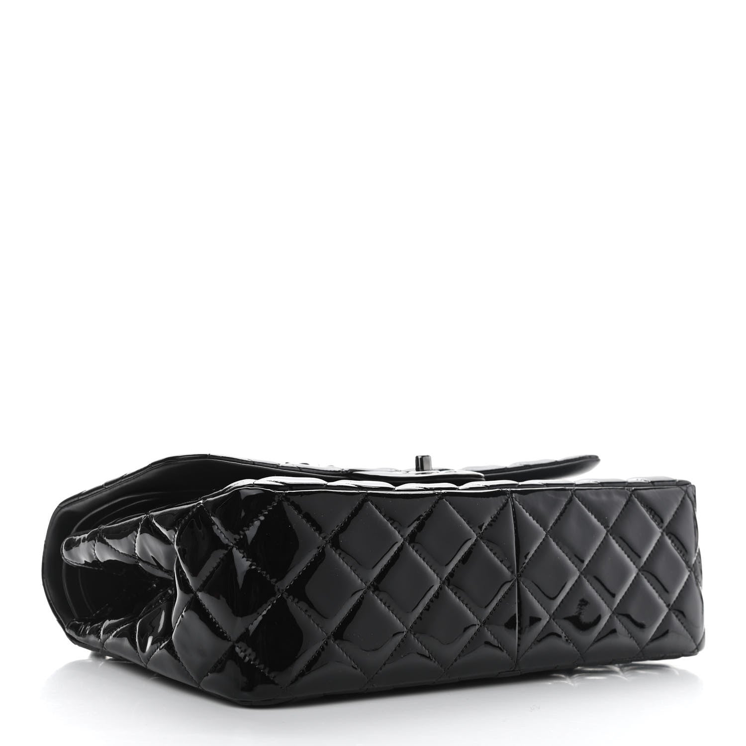 Chanel Patent Quilted Jumbo Double Flap Black 4 of 11