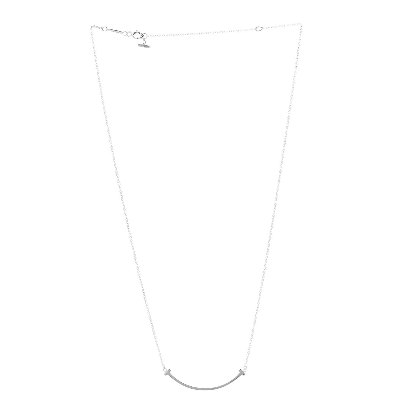 Sterling Silver Small T Smile Pendant Necklace