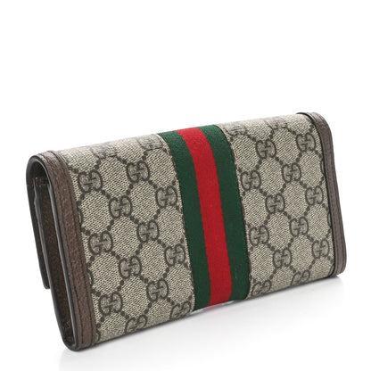 Gucci GG Supreme Monogram Web Ophidia Continental Wallet Brown 3 of 10