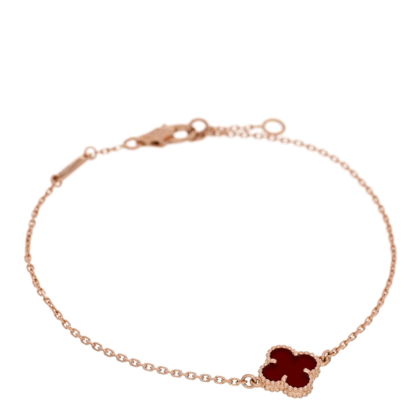 18K Rose Gold Carnelian Sweet Alhambra Bracelet