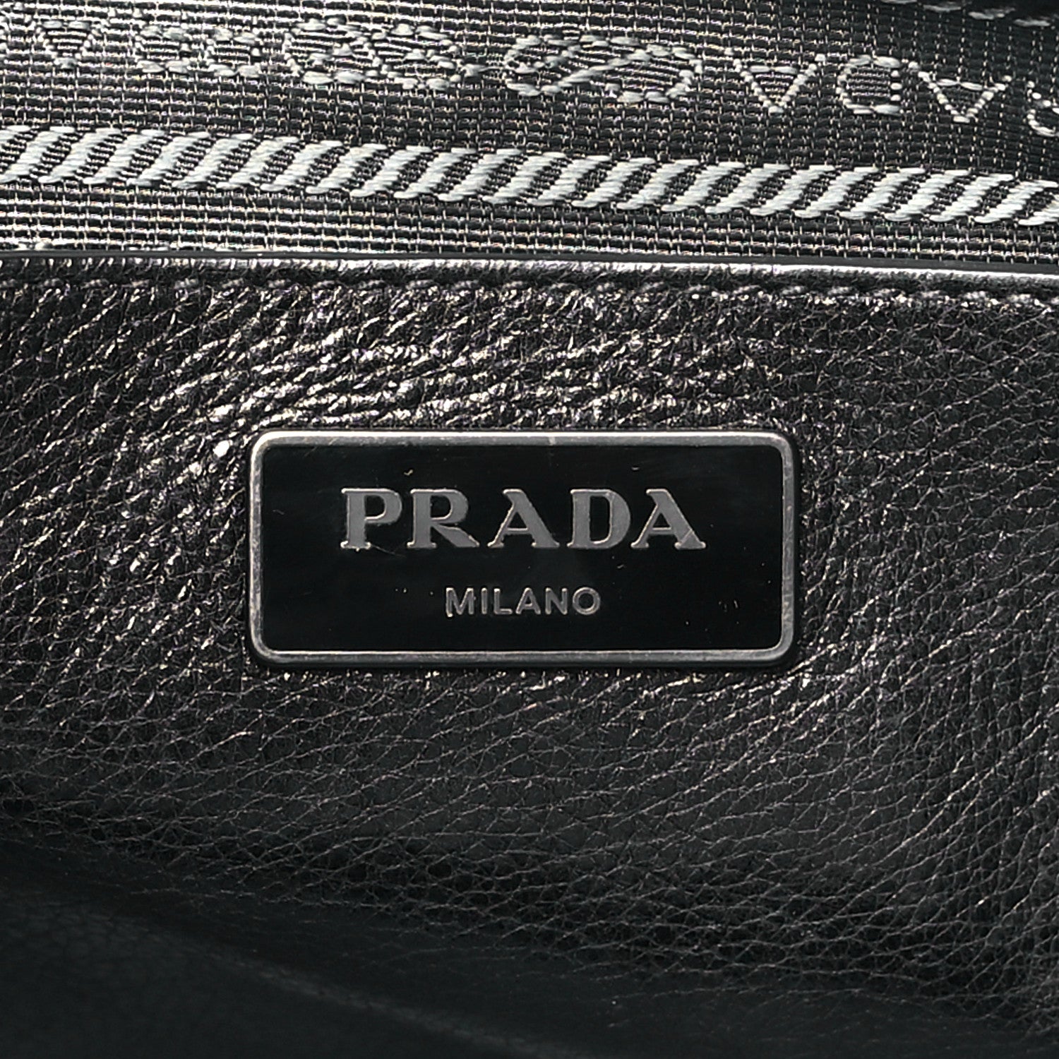Prada Glace Calf Twin Pocket Tote Black 6 of 12
