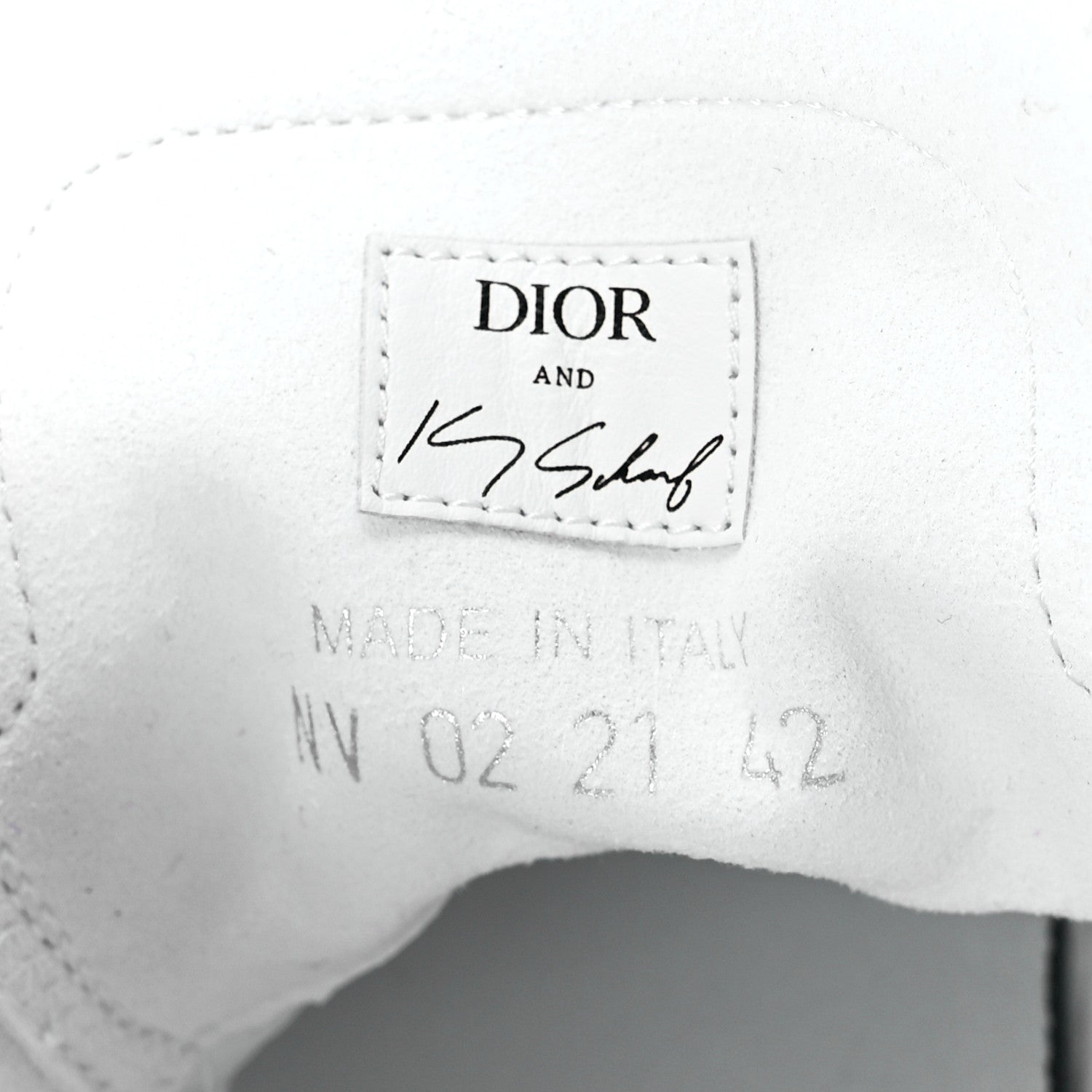 Christian Dior X KENNY SCHARF Technical Canvas Oblique Patch Mens B23 High Top Sneakers 42 White Blue 9 of 10