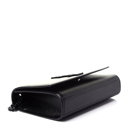 Saint Laurent Grain De Poudre Small Monogram Kate Satchel Black 4 of 11