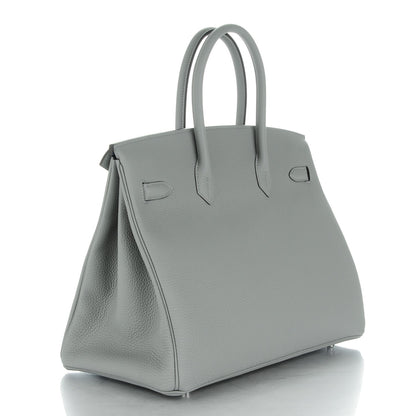 Hermes Togo Birkin 35 Gris Mouette Bleu Agate 3 of 24