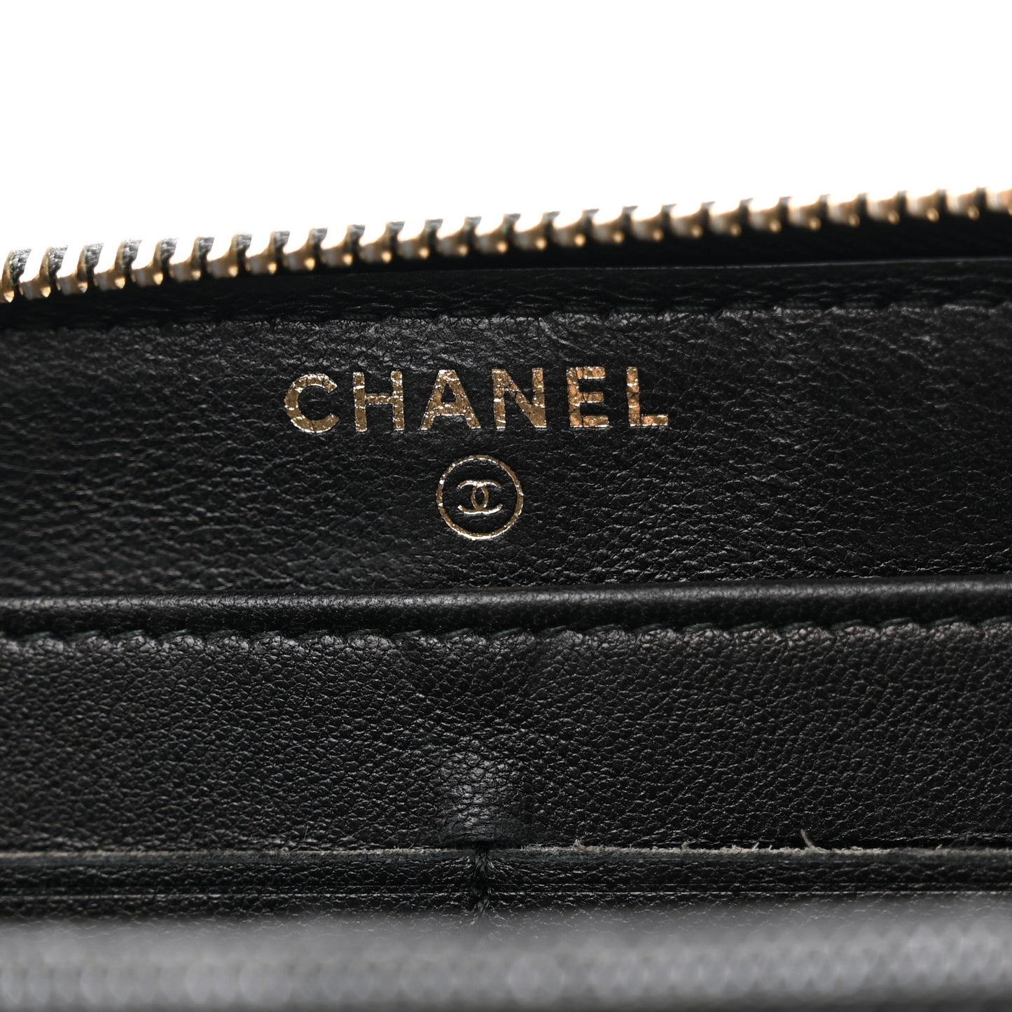Lambskin Quilted Diamond Zip Around Wallet Black
