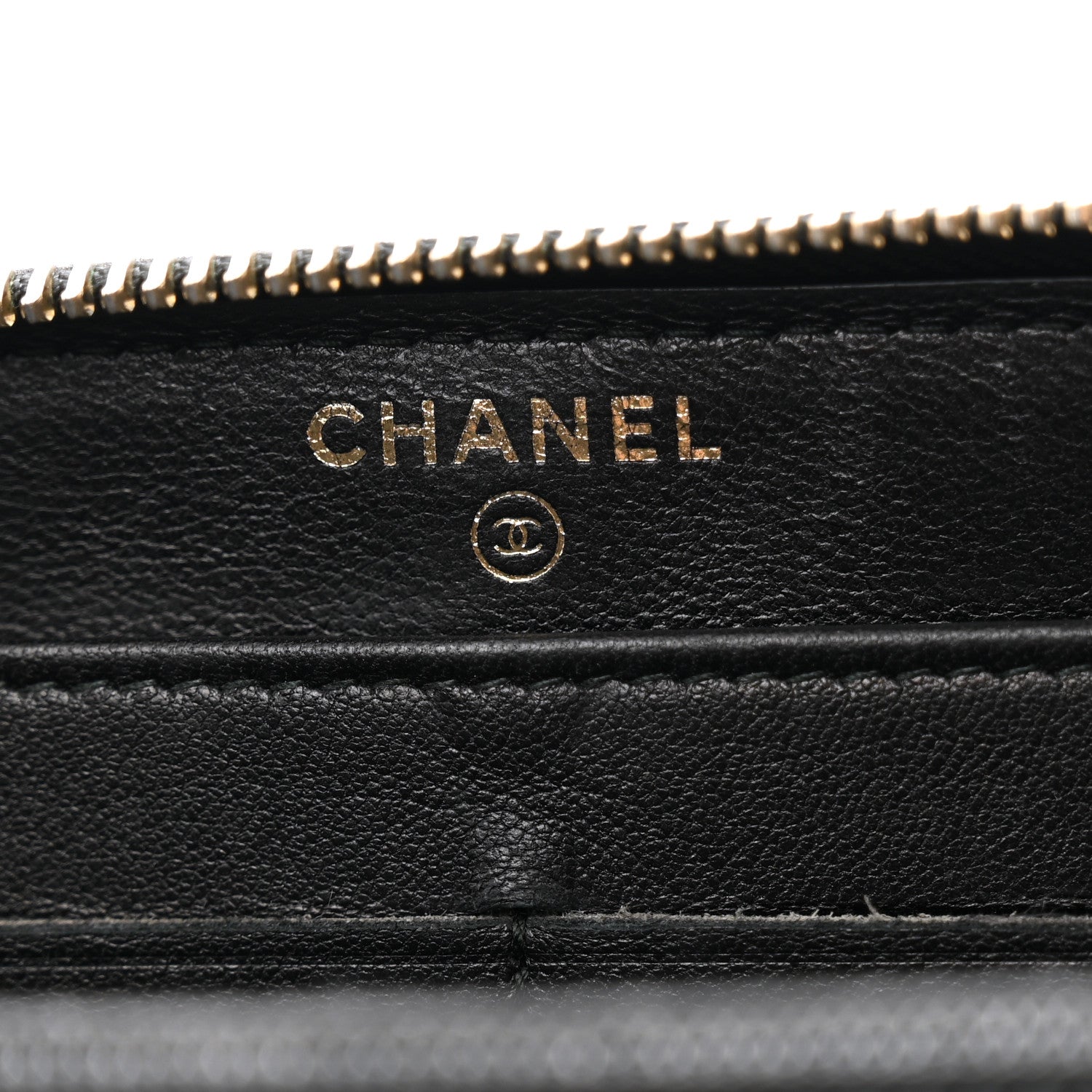 Chanel Lambskin Quilted Diamond Zip Around Wallet Black 7 of 12