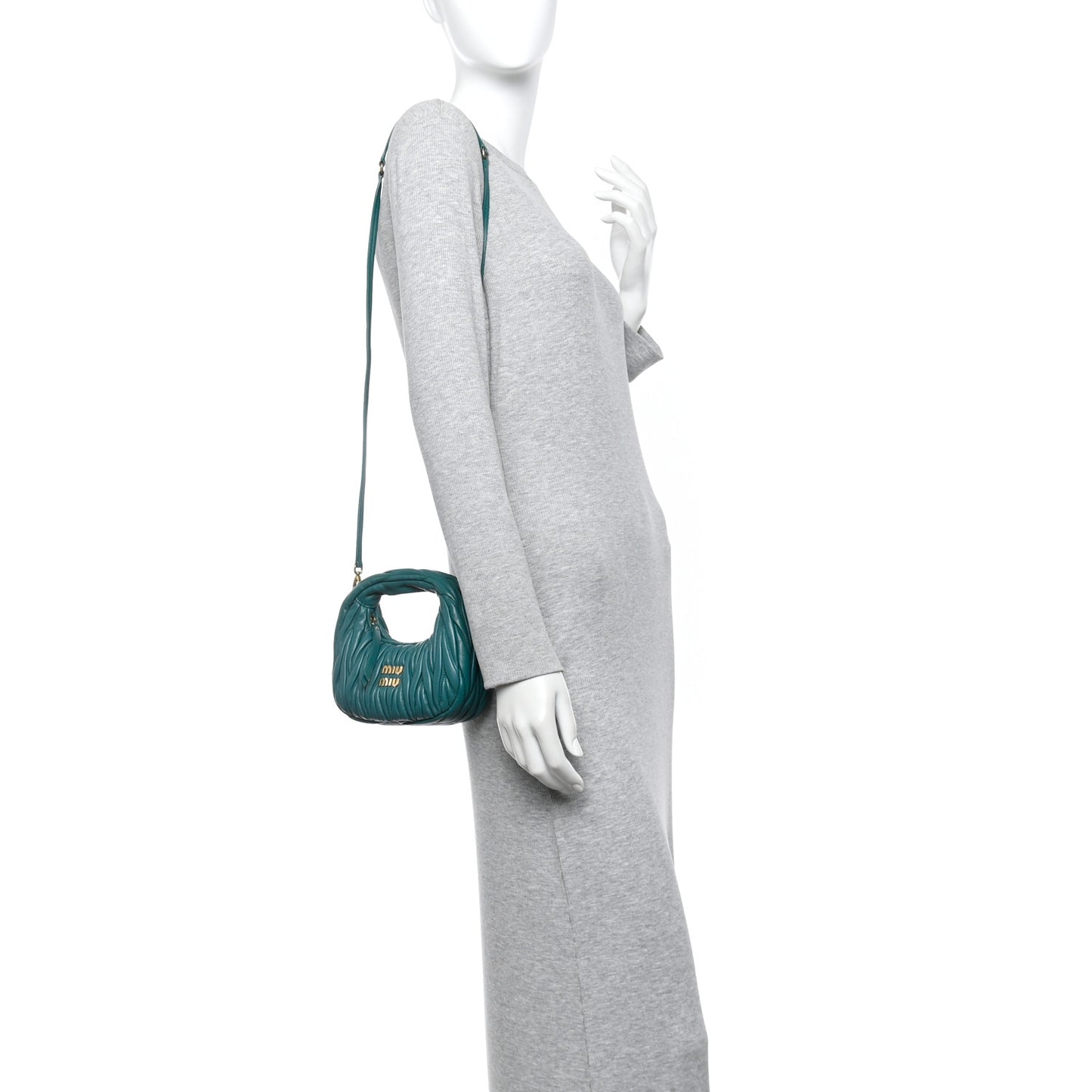 Nappa Matelasse Mini Wander Hobo Green