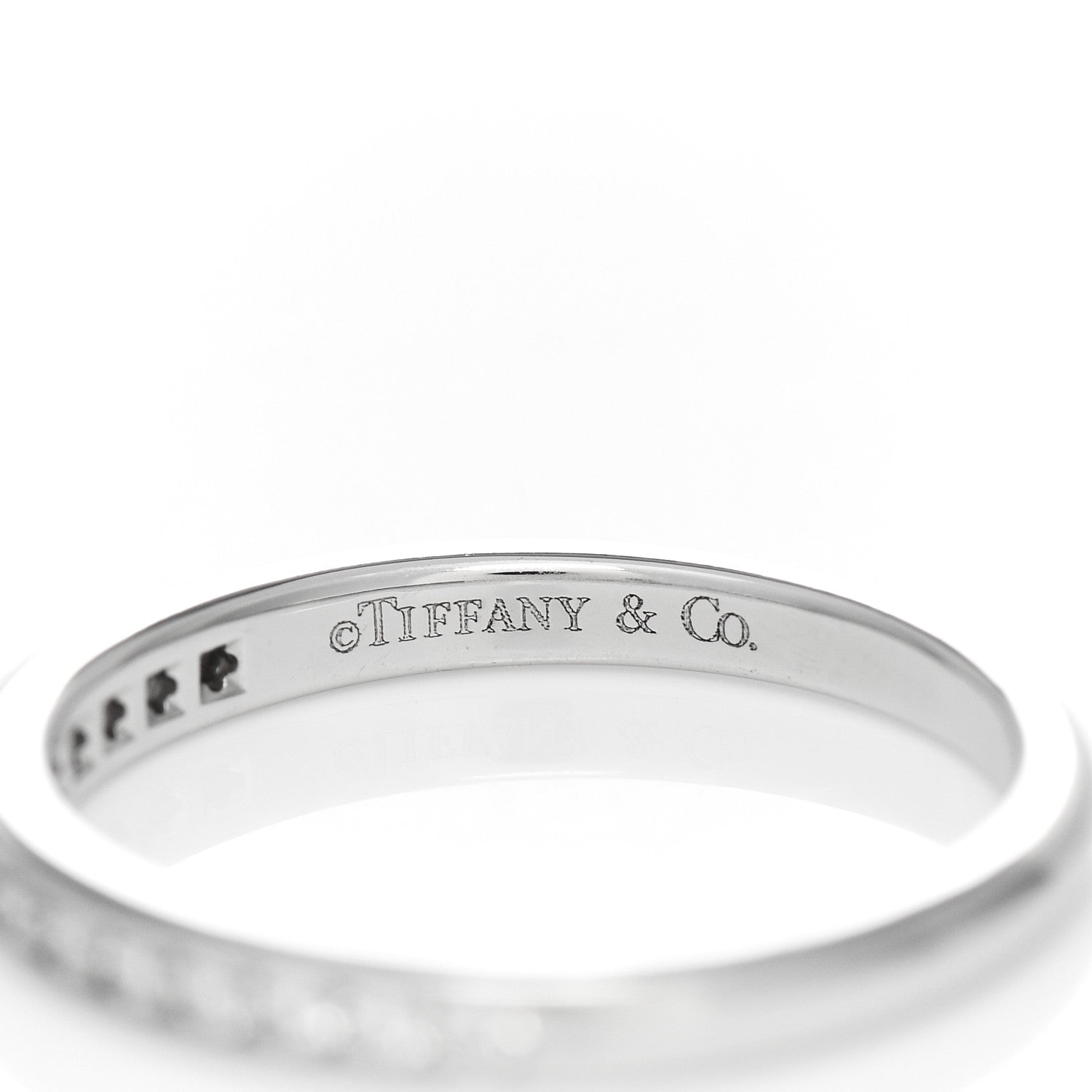 Tiffany Platinum Diamond Half Circle Wedding Band Ring 49 5 4 of 6