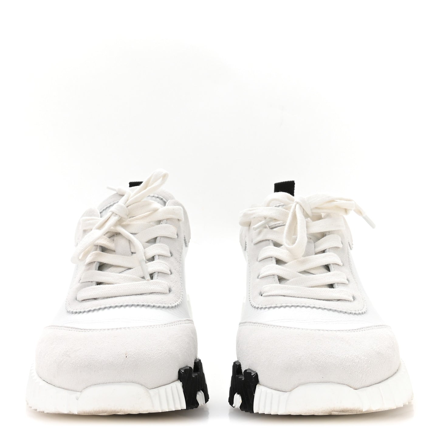 Goatskin Suede Goatskin Bouncing Sneakers 38 White Black