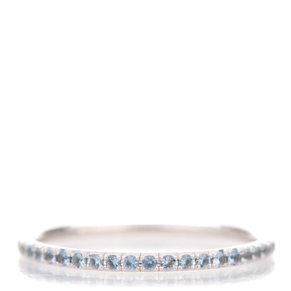 Tiffany 18K White Gold Aquamarine Metro Ring 7 1 of 4