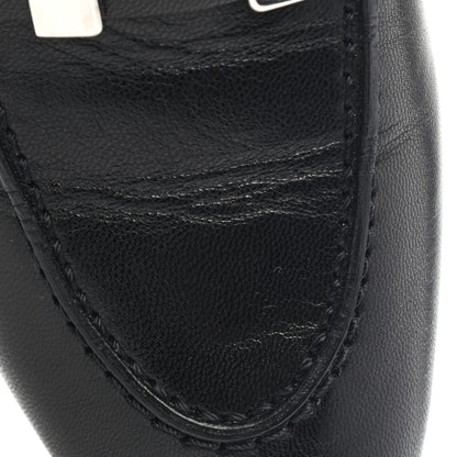 Hermes Goatskin Womens Paris Loafers 36 Black 9 of 11