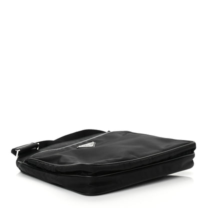Prada Re-Nylon Saffiano Pocket Flat Messenger Bag Black 4 of 9