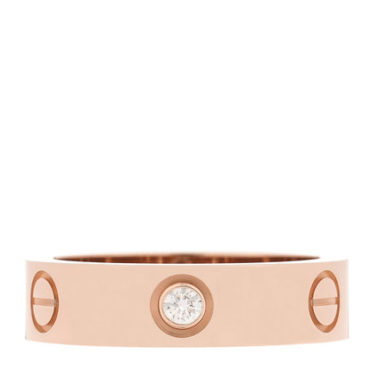 Cartier 18K Pink Gold 3 Diamond 5.5mm LOVE Ring 57 8 1 of 5