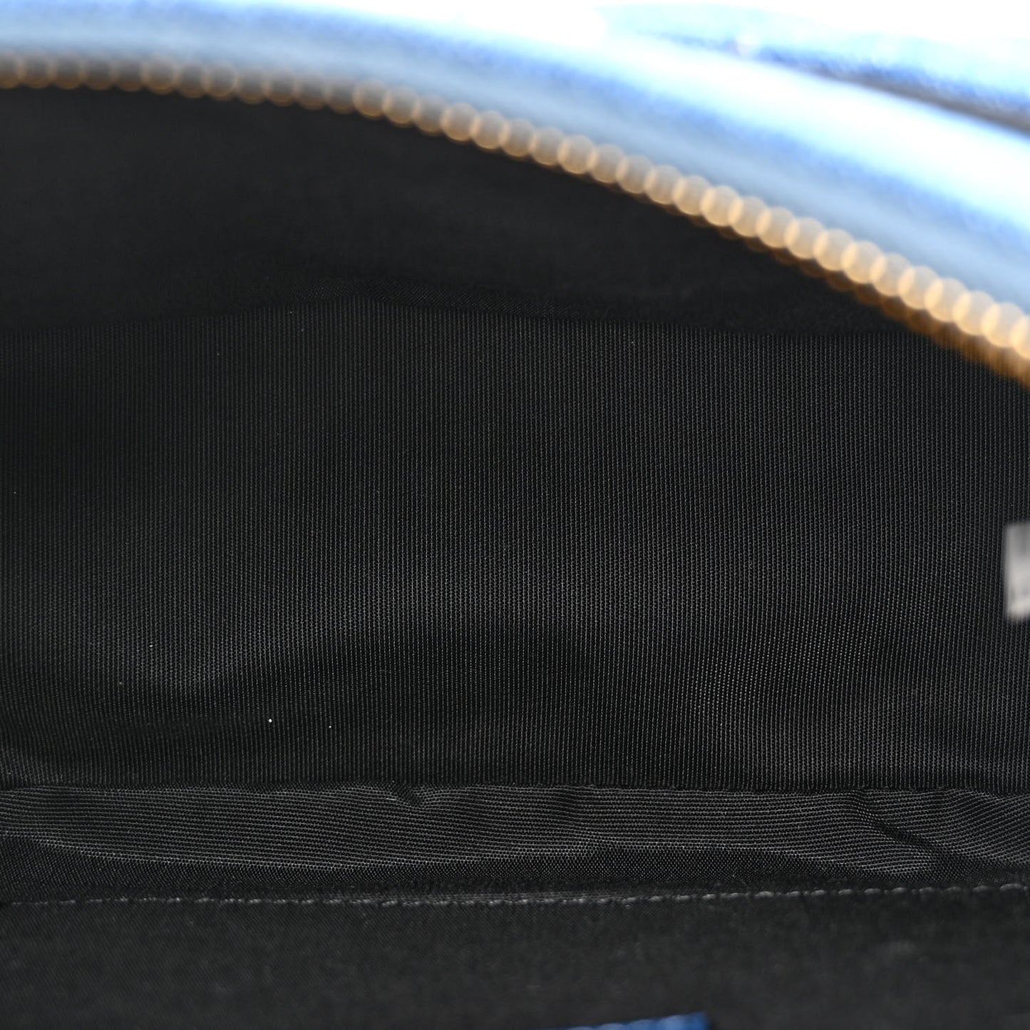Denim Calfskin Quilted Medusa Half Moon Shoulder Bag Blue