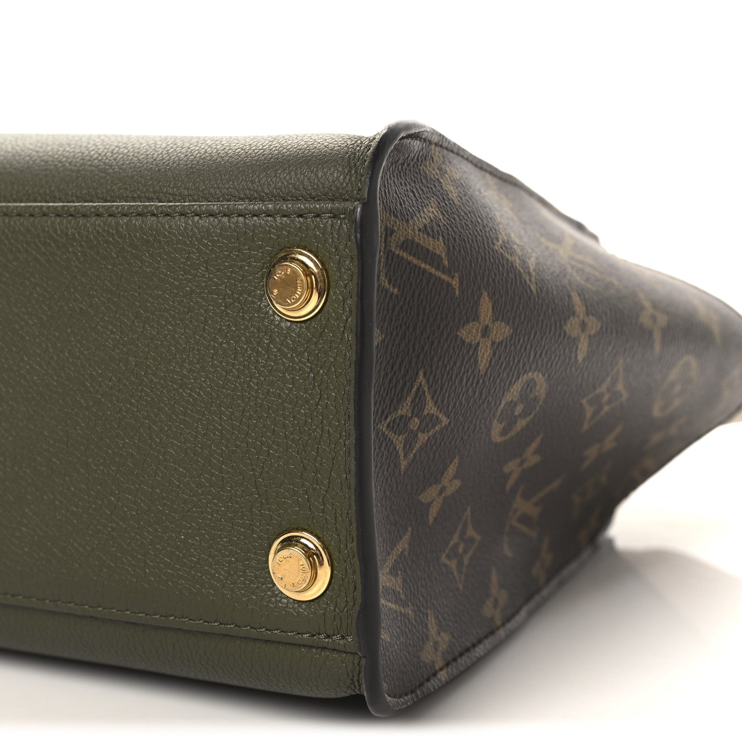 Louis Vuitton Calfskin Monogram On My Side MM Laurier Green Toffee Latte Beige 9 of 9