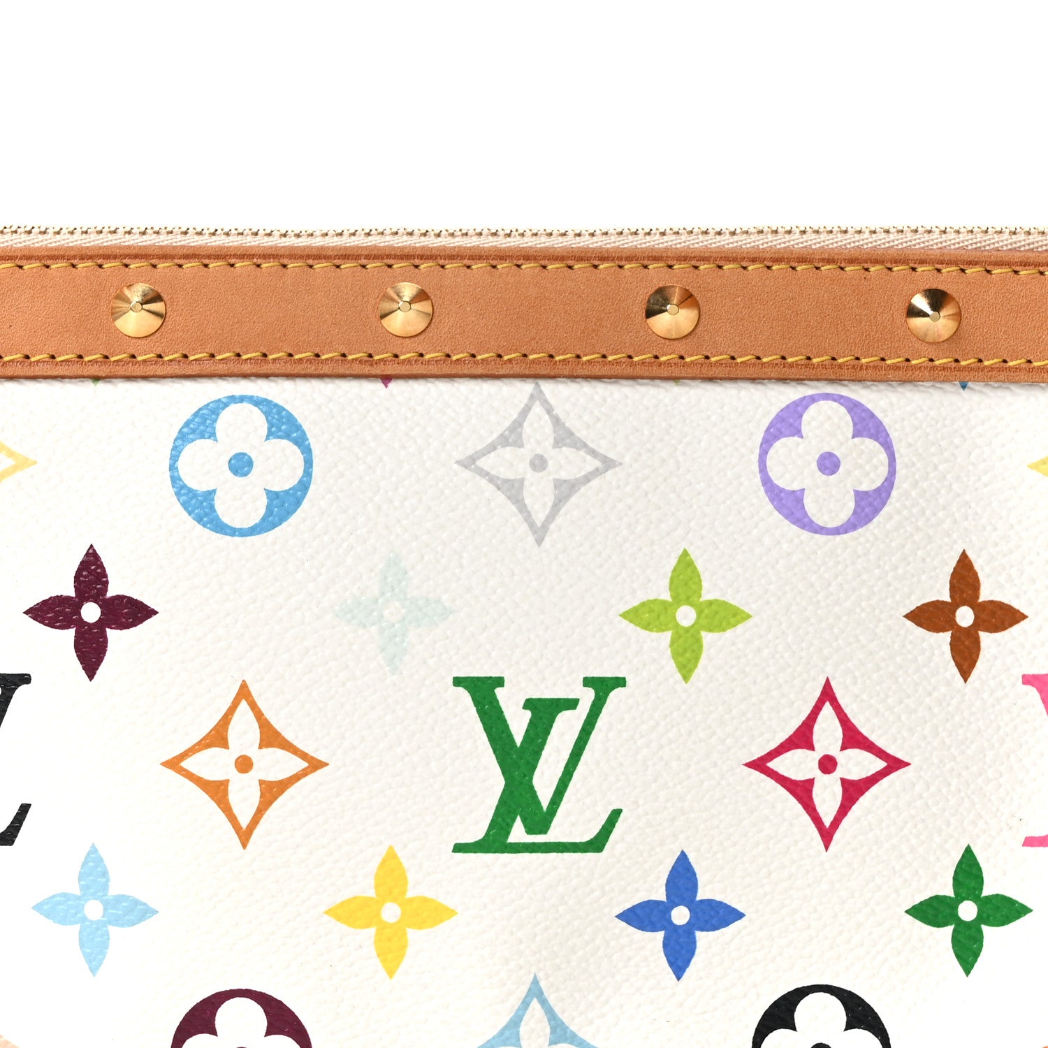 Louis Vuitton Monogram Multicolor Pochette Accessories White 7 of 9