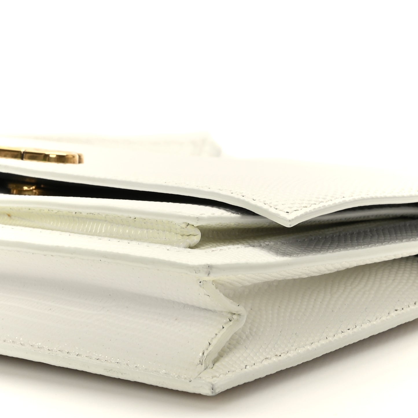 Patent Calfskin Lizard Embossed Sharp Crossbody Clutch White