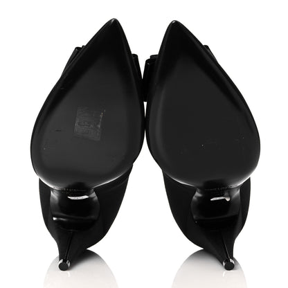 Saint Laurent Calfskin Bow Anais Pumps 40 Black 5 of 10