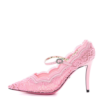 Gucci Lace Pizzo Venice Pumps 36 Sugar Pink 2 of 8