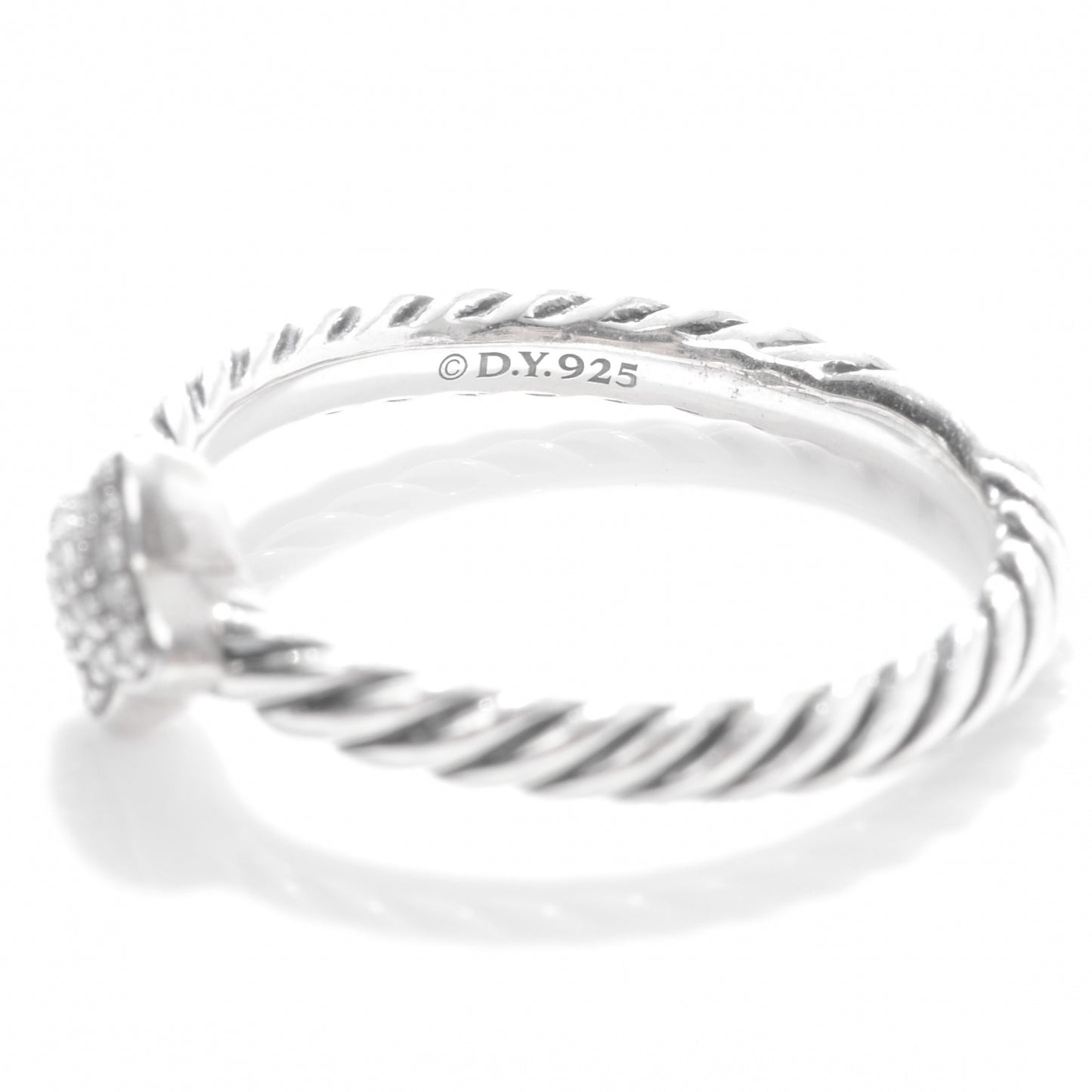 Sterling Silver Pave Diamond Quatrefoil Ring 5