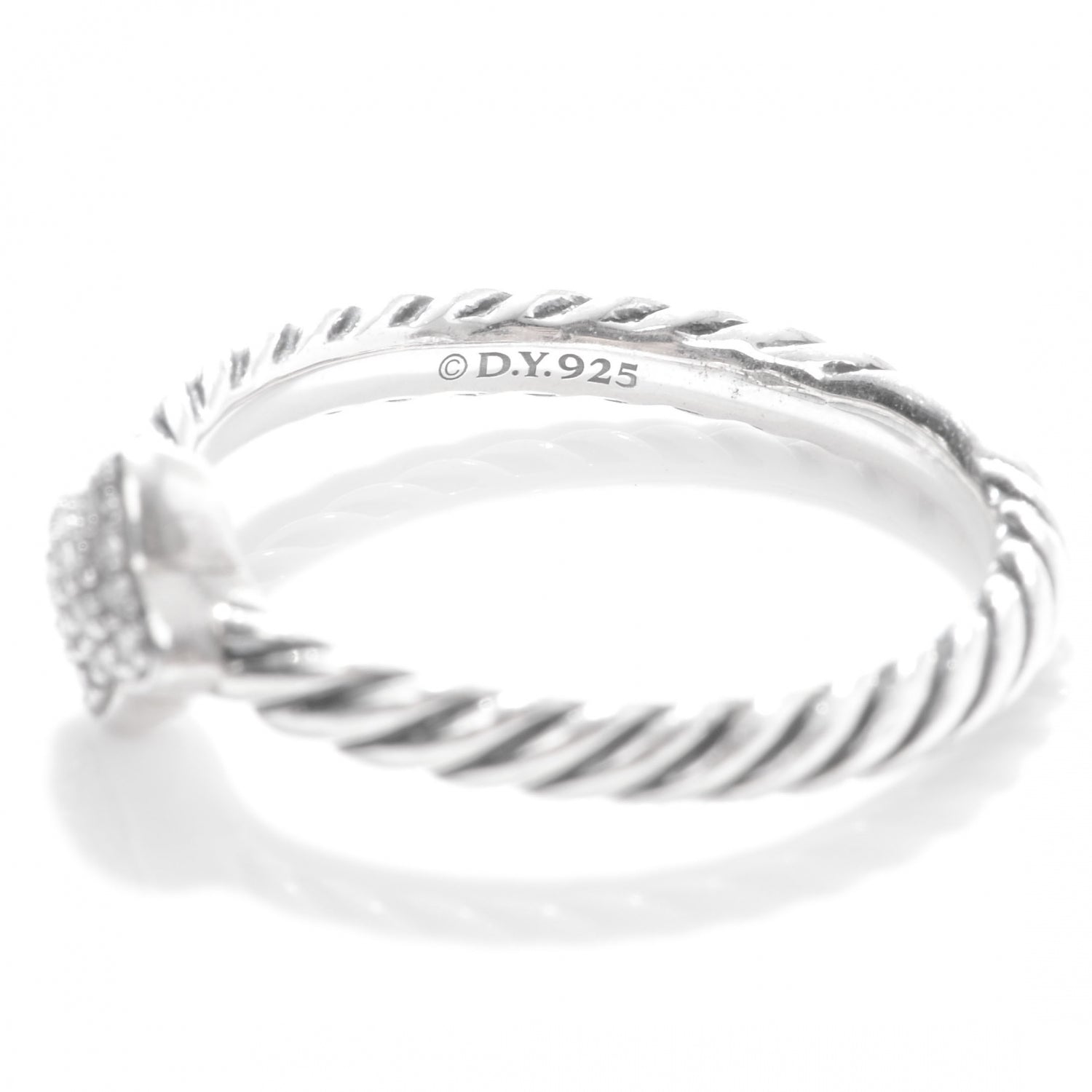 David Yurman Sterling Silver Pave Diamond Quatrefoil Ring 5 3 of 4