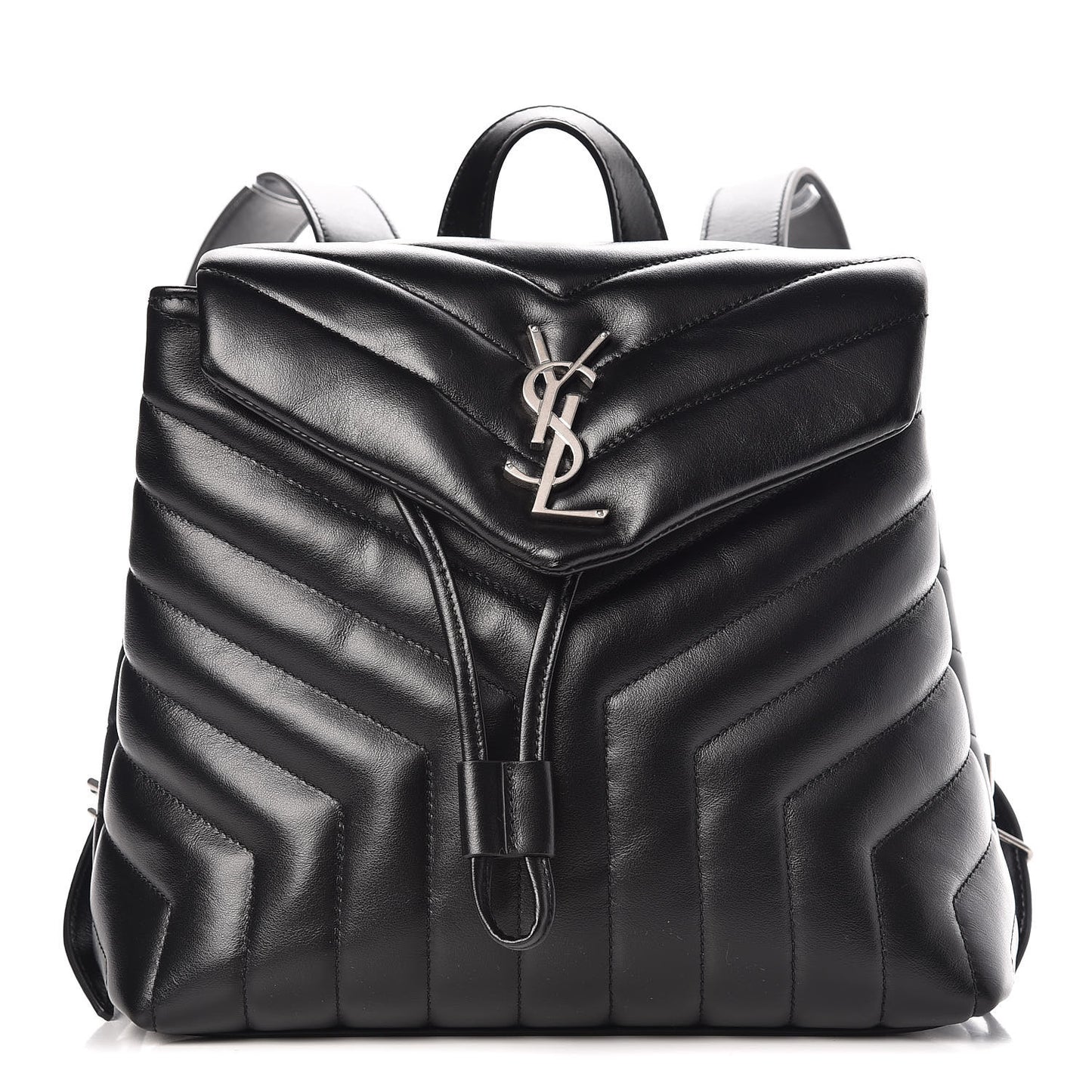 Calfskin Y Quilted Monogram Small Loulou Backpack Black