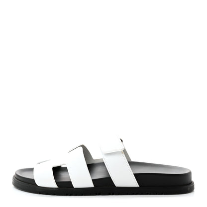 Hermes Calfskin Womens Chypre Sandals 41 White 1 of 12