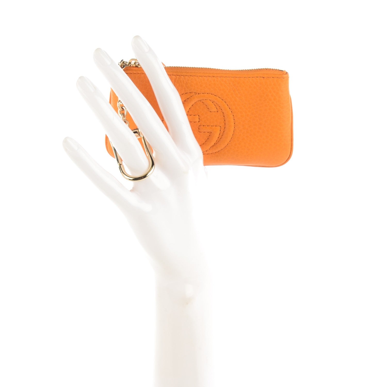 Gucci Pebbled Calfskin Soho Key Case Curcuma 2 of 7