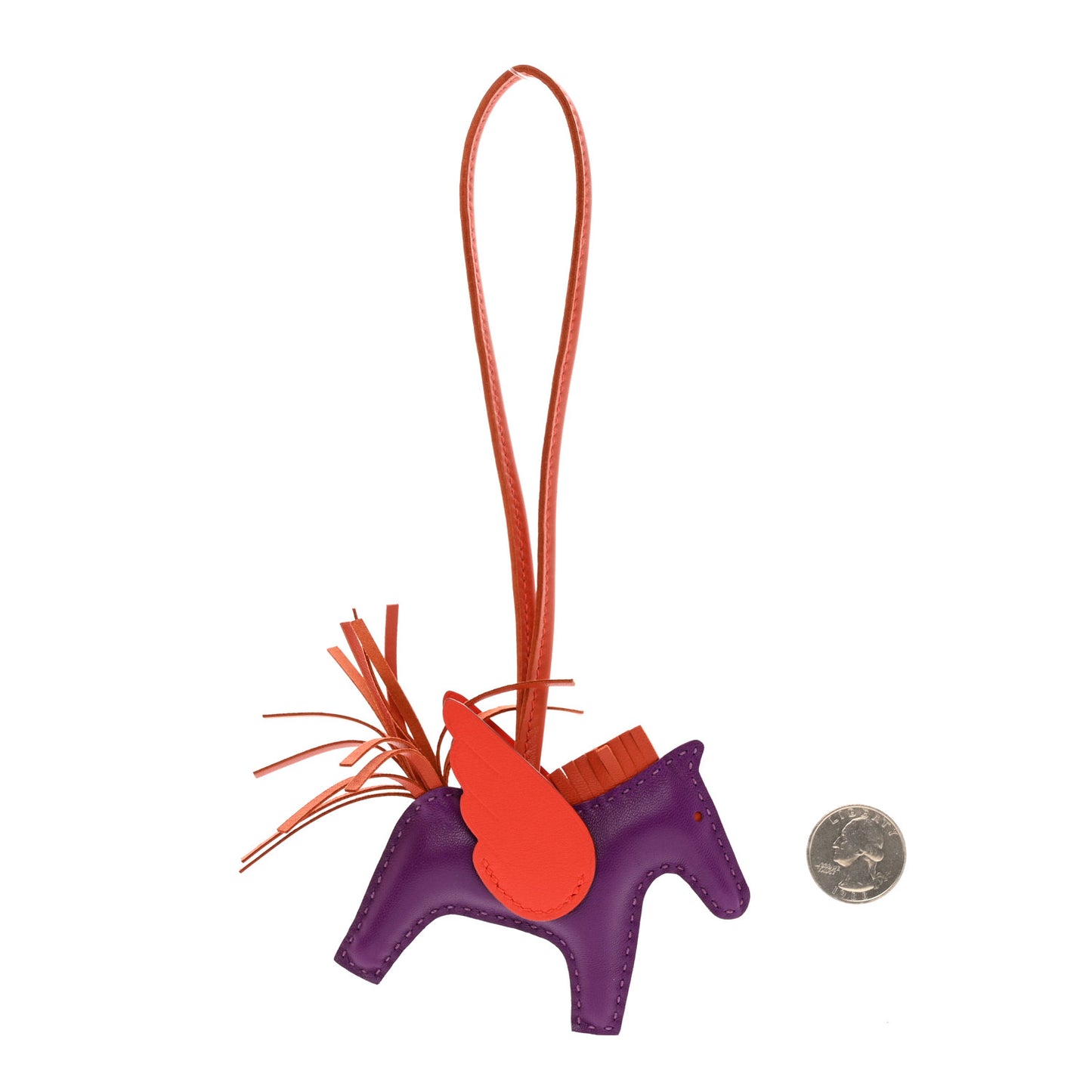 Milo Lambskin Grigri Rodeo Pegase Horse Bag Charm PM Violet Cornaline Capucine