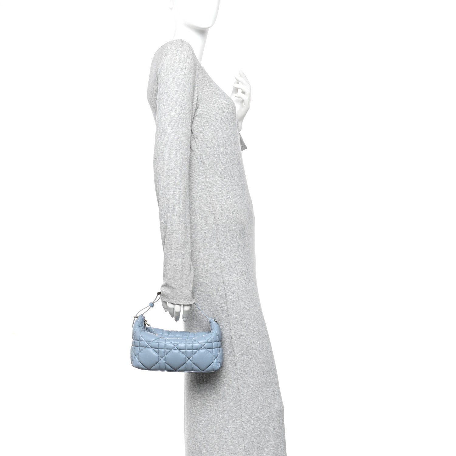 Christian Dior Calfskin Macrocannage Small Diortravel Nomad Pouch Bracing Blue 2 of 10