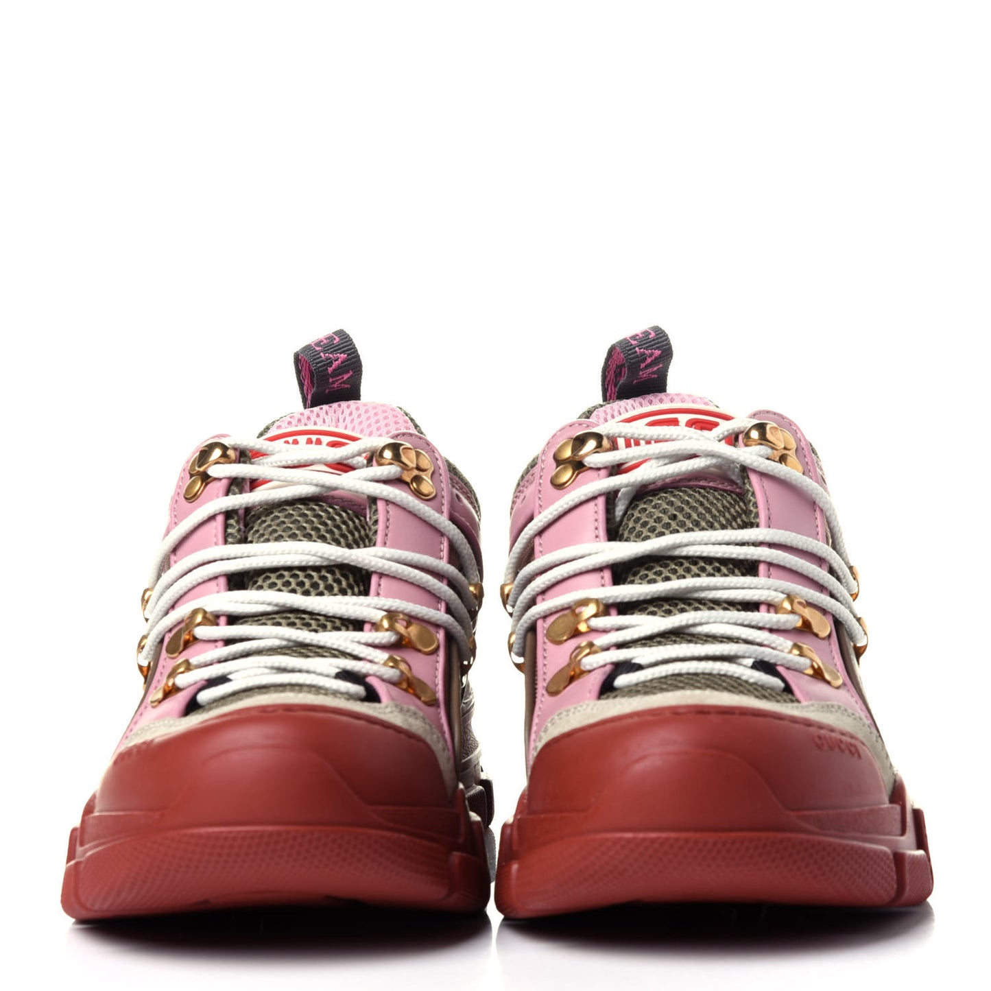 X SEGA Mesh Canvas Calfskin Womens Flashtrek Sneakers 36 Military Oatmeal Carmine Rose Ardesia