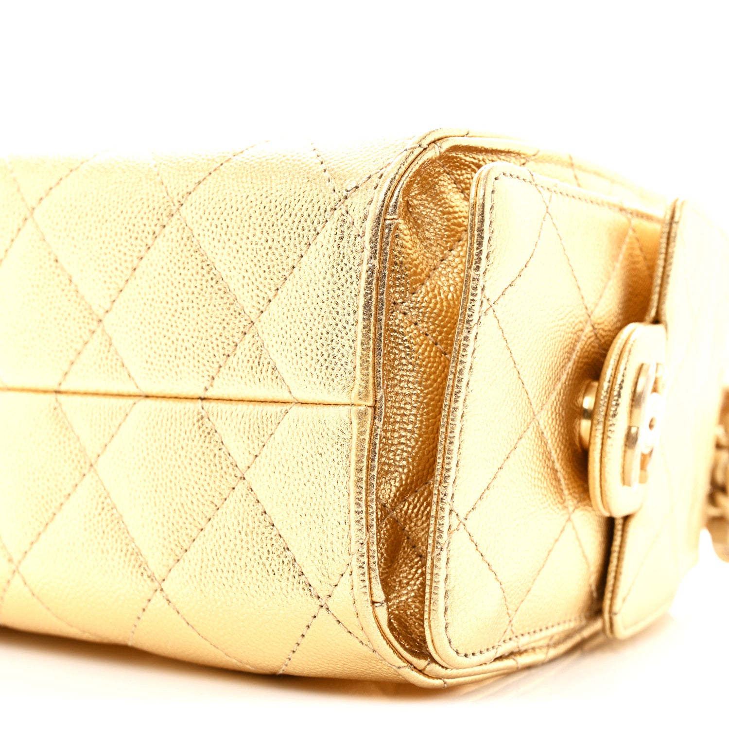 Chanel Metallic Caviar Quilted Mini Chanel 25 Handbag Gold 1795267