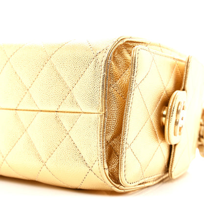 Chanel Metallic Caviar Quilted Mini Chanel 25 Handbag Gold 10 of 11