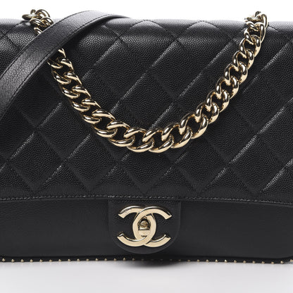 Chanel Caviar Quilted Large Studded Flap Black 9 of 14