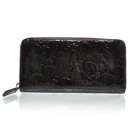 Christian Dior Patent Ultimate Zip Around Wallet Bordeaux 1 of 7