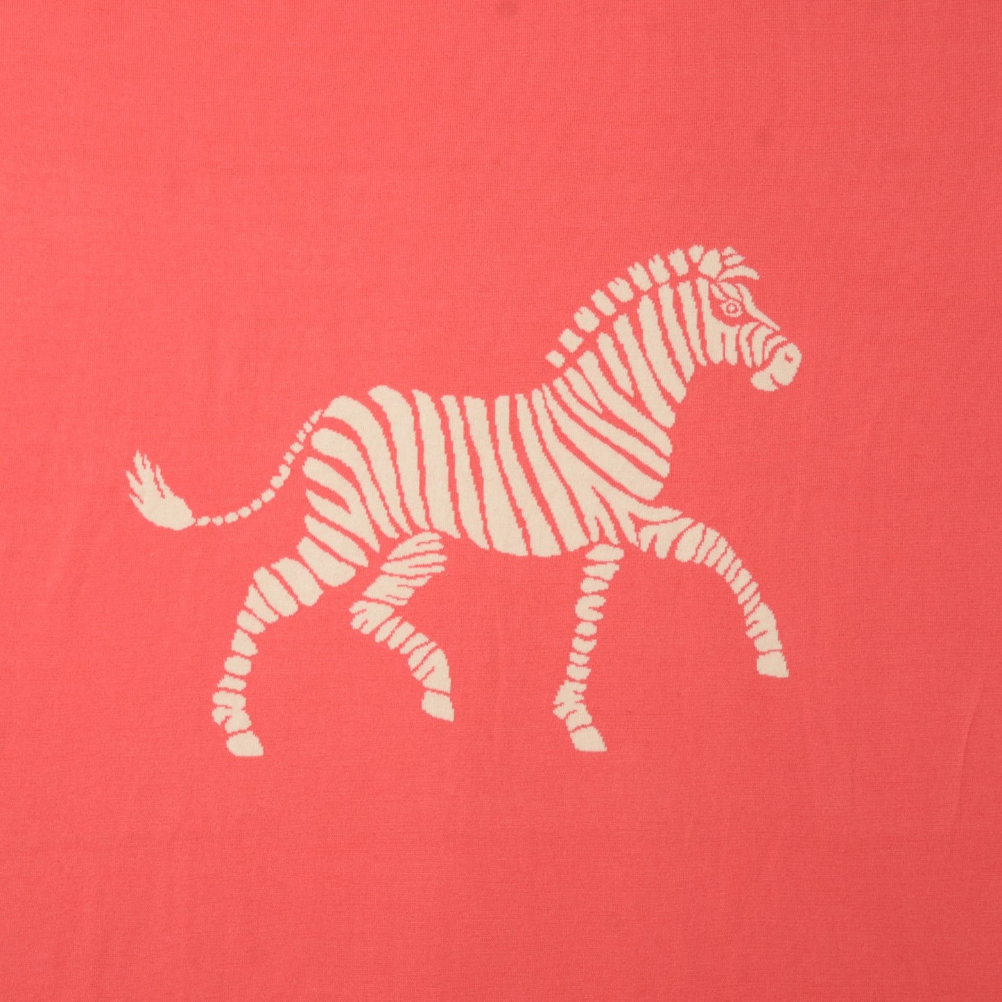 Cotton Knitted Zebra Colorama Baby Blanket Corail