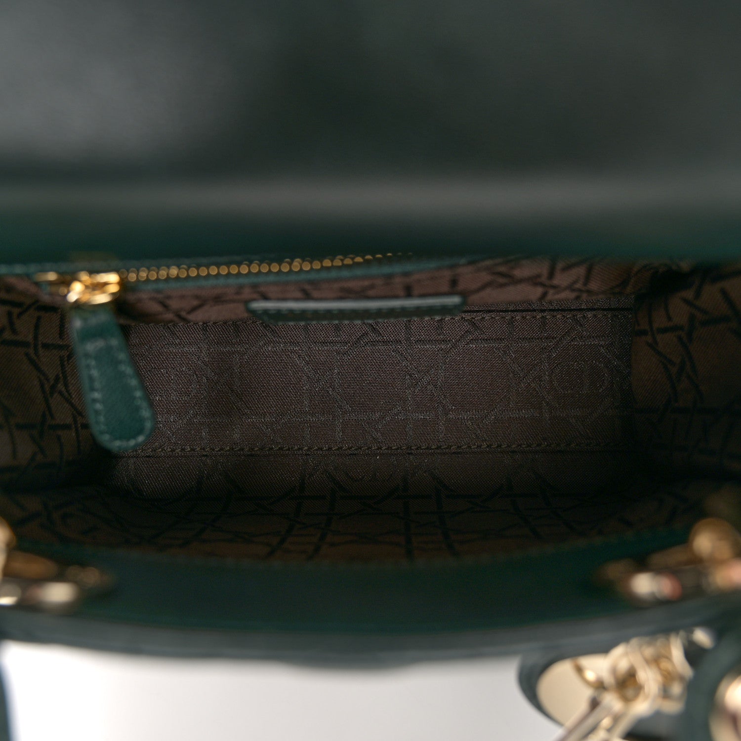 Christian Dior Lambskin Cannage Mini Lady Dior Dark Green 5 of 10