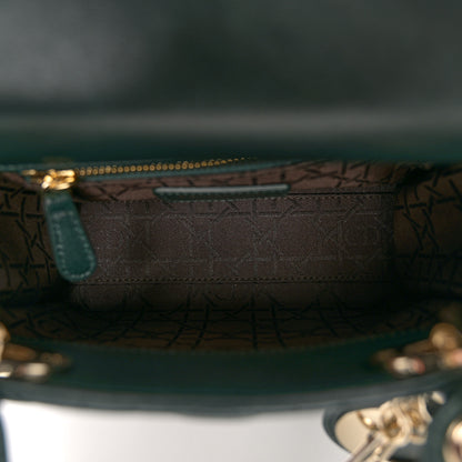 Christian Dior Lambskin Cannage Mini Lady Dior Dark Green 5 of 10