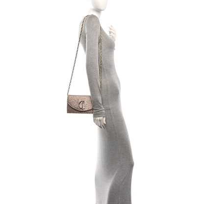 Christian Louboutin Suede Crystal Strass Loubi54 Crossbody Clutch Pink 2 of 9