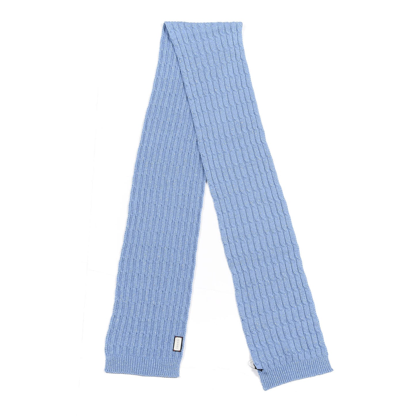 Wool Knit Shine Reg Scarf Bluette Sky Blue