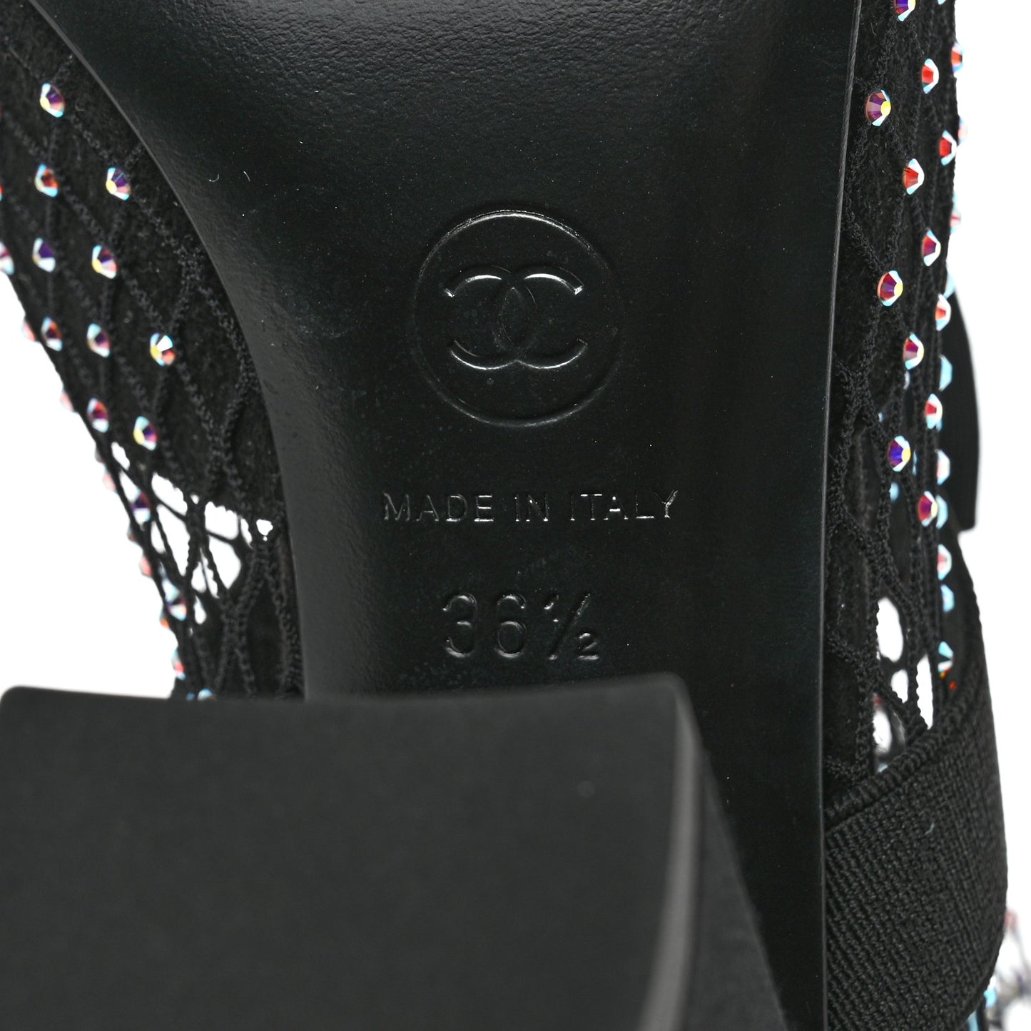 Resille Strass Kid Suede Patent Mary Jane Short Boots 36.5 Black