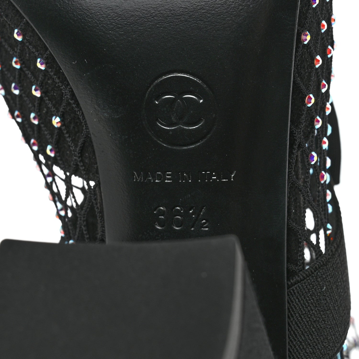 Chanel Resille Strass Kid Suede Patent Mary Jane Short Boots 36.5 Black 7 of 9