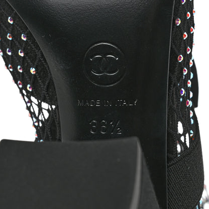 Chanel Resille Strass Kid Suede Patent Mary Jane Short Boots 36.5 Black 7 of 9