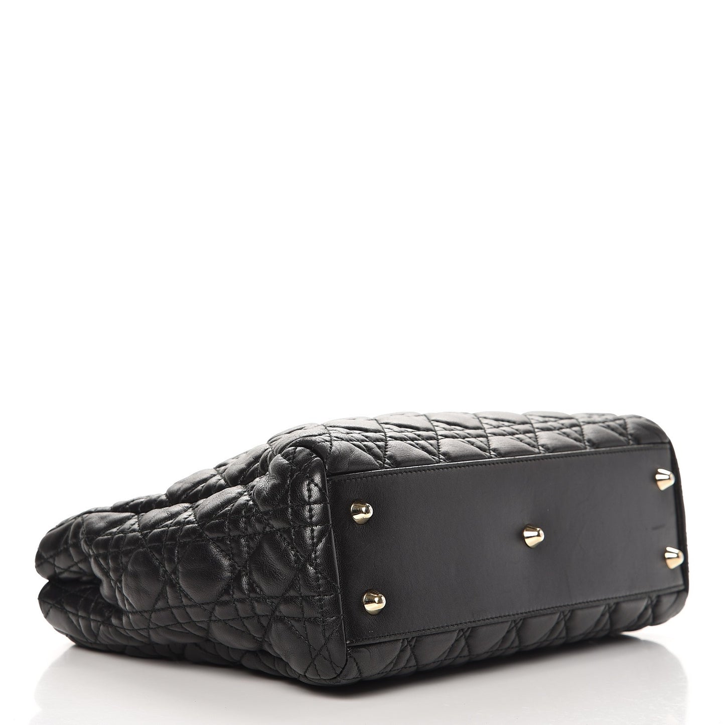 Lambskin Cannage Small Dior Soft Shopping Tote Black